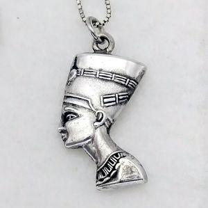 Sterling Queen Nefertiti Pendant Necklace
